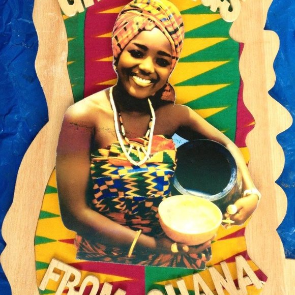 Ghana WestAfrican Lady Wall Decor Greeting Hanging - Picture 2 of 2